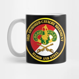 3rd Armored Cavalry Regiment DUI - Red White - Blood and Steel Mug